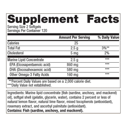Omegagenics Fish Oil EPA-DHA 720- Omega-3 Fish Oil Supplement - for Heart Health, Musculoskeletal Health & Immune System Health* - with DHA & EPA - 240 Softgels